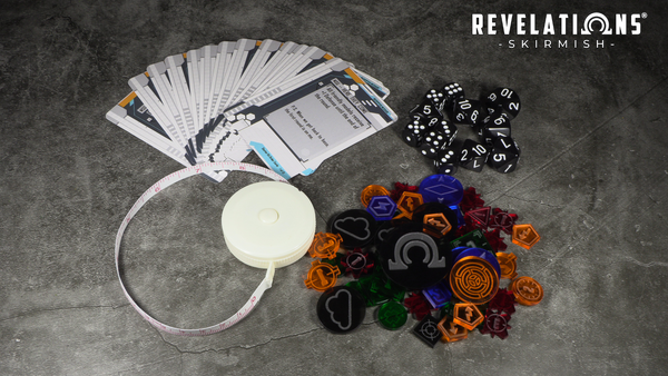 Acrylic Tokens and Order Card Set | Revelations: Skirmish Miniatures Game
