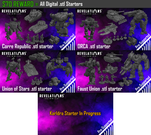 Revelations: Skirmish | KS Starter .stl Bundle (Pre-supports included)